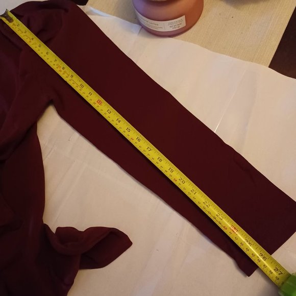 Reoria Bodysuit NEW Large Red -Long Ruffle Sleeve -V-Neck **SEE MEASUREMENTS** - Picture 11 of 15